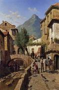 unknow artist European city landscape, street landsacpe, construction, frontstore, building and architecture. 086 oil painting on canvas